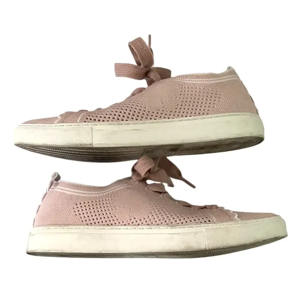 Kate Spade Pink Ainslee Mesh Scallop Sneakers Size 8.5 Preppy Casual Coquette